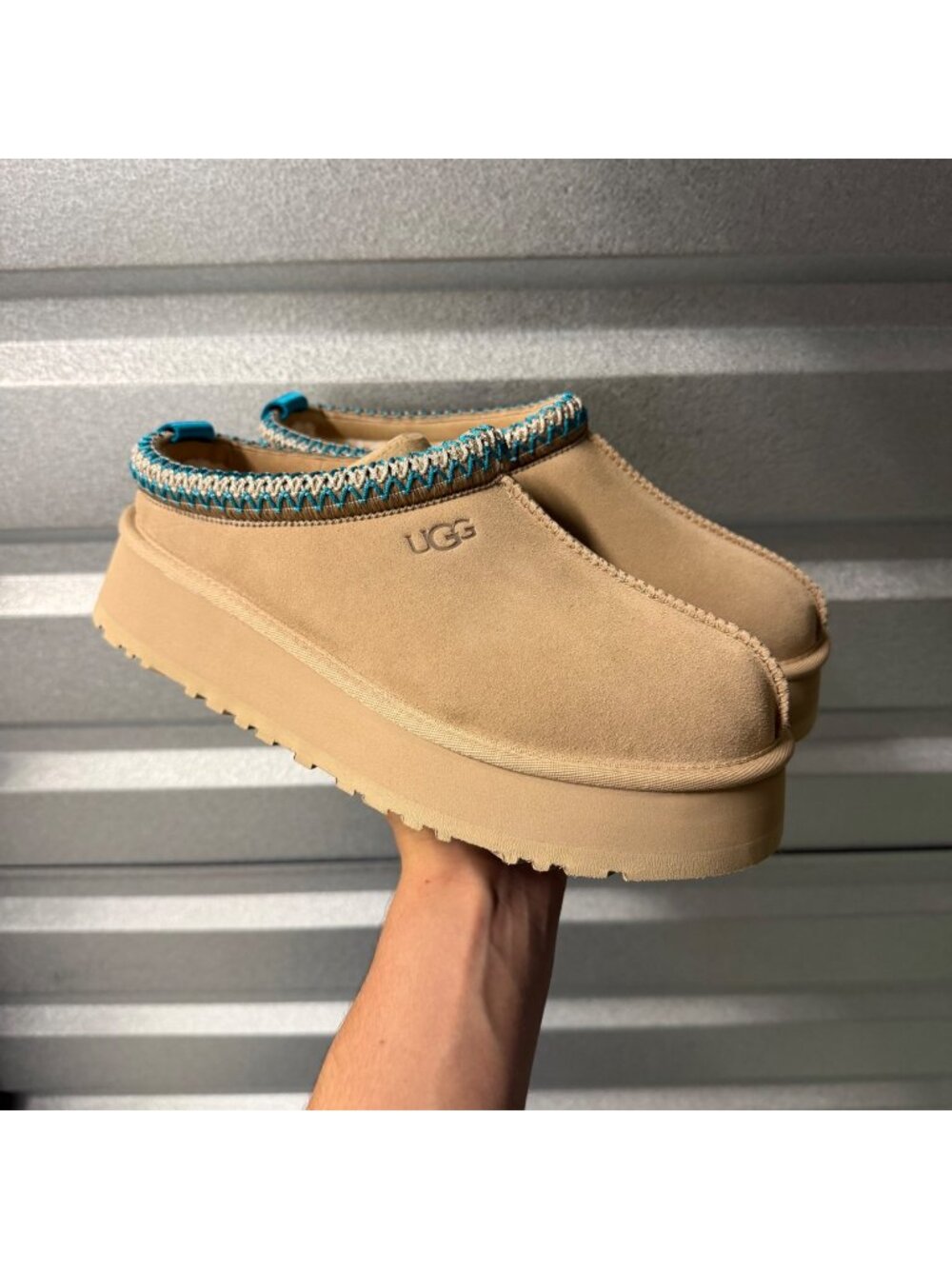 Ugg Tazz Platform Womens US 9 ~ DRIFTWOOD WHITE PEPPER ~